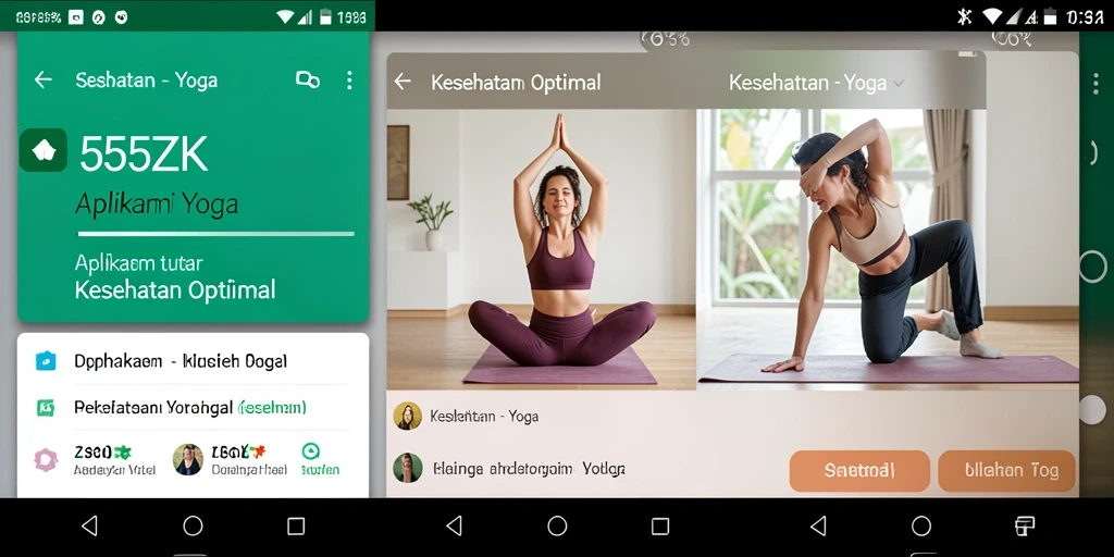 Tampilan antarmuka 555ZK yang menarik dan informatif untuk latihan Yoga.