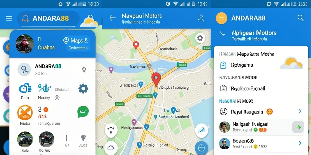 Antarmuka aplikasi ANDARA88 dengan fitur Navigasi Motor yang informatif.