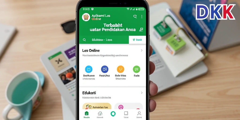 Antarmuka aplikasi DKK yang interaktif untuk Les Online.