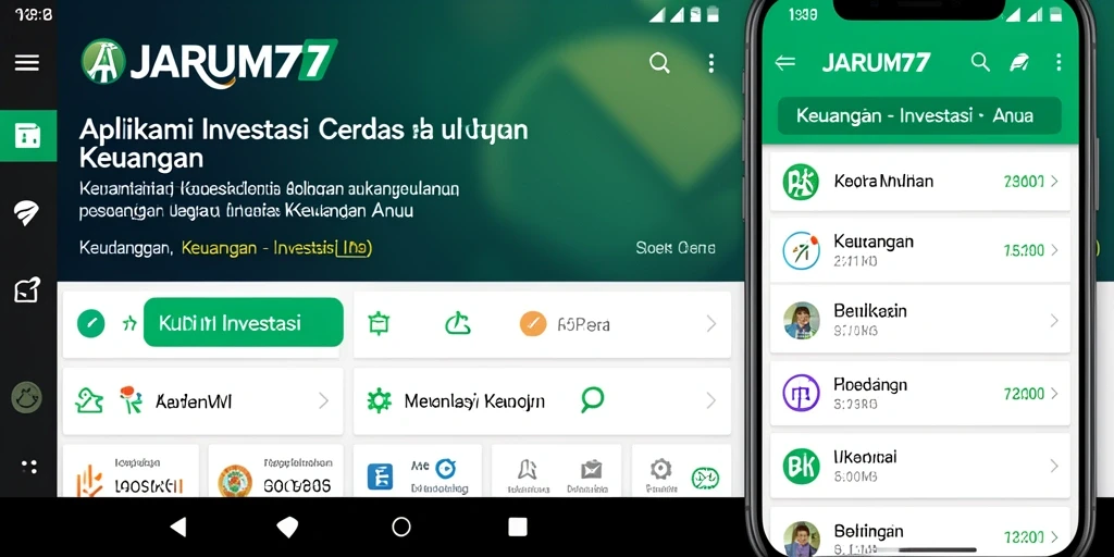 Antarmuka JARUM77 yang modern dan fungsional untuk investasi.