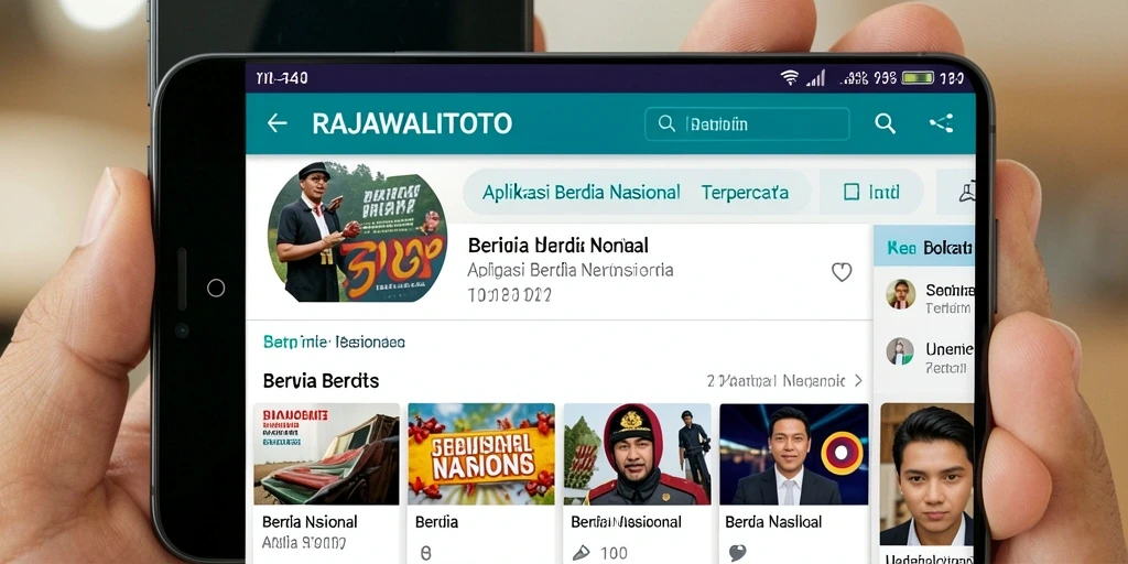 Tampilan utama aplikasi RAJAWALITOTO dengan berita terbaru.