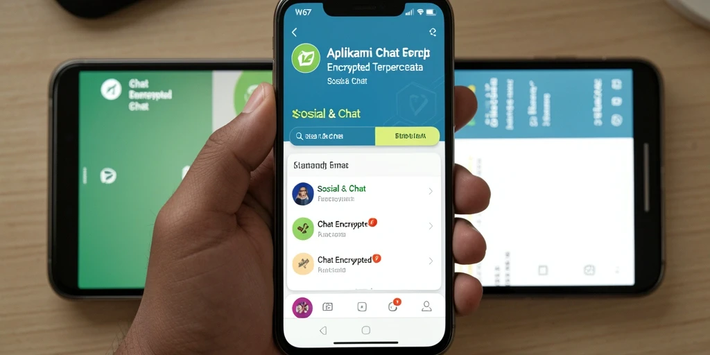 Antarmuka pengguna W67 yang sederhana dan fungsional untuk chatting aman.